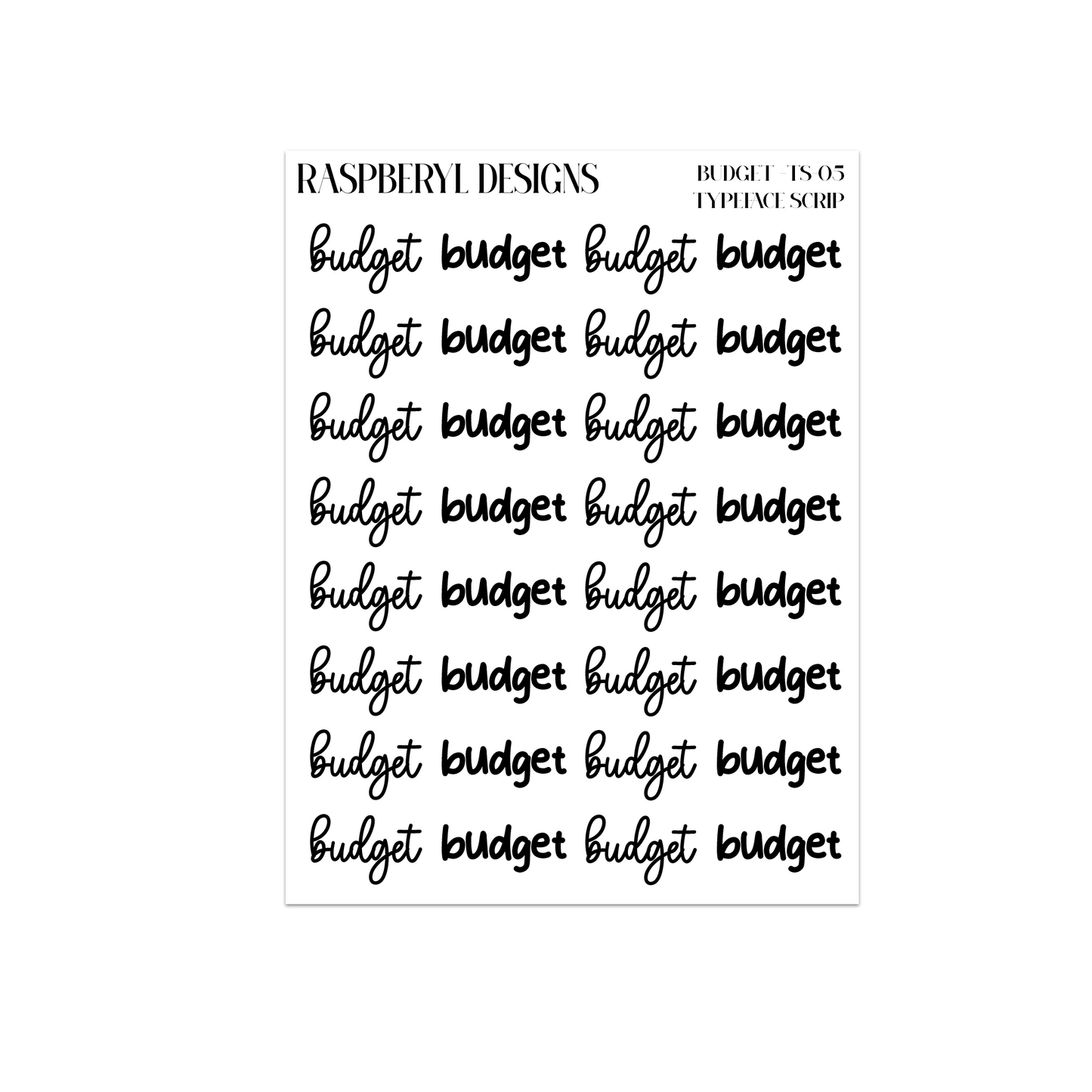 Budget - Script Sticker - Typeface- 05