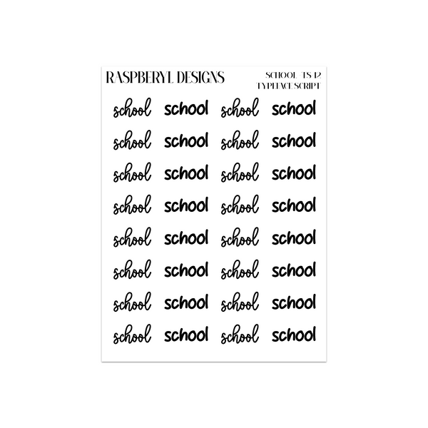 School - Script Sticker - Typeface- 12
