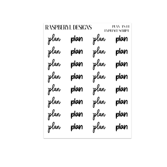 Plan - Script Sticker - Typeface- 14
