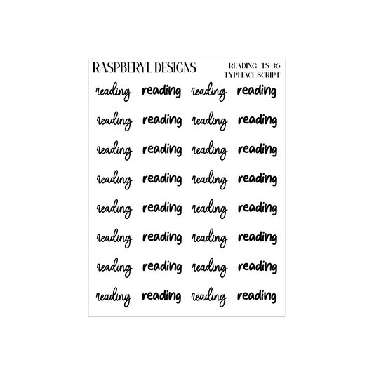 Reading - Script Sticker - Typeface- 36