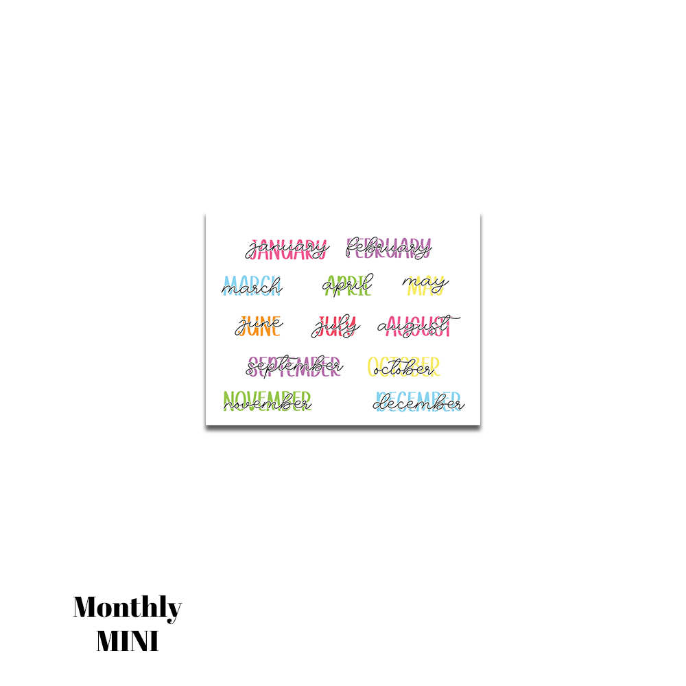 Monthly - Mini - Bullet Journal - Colorway