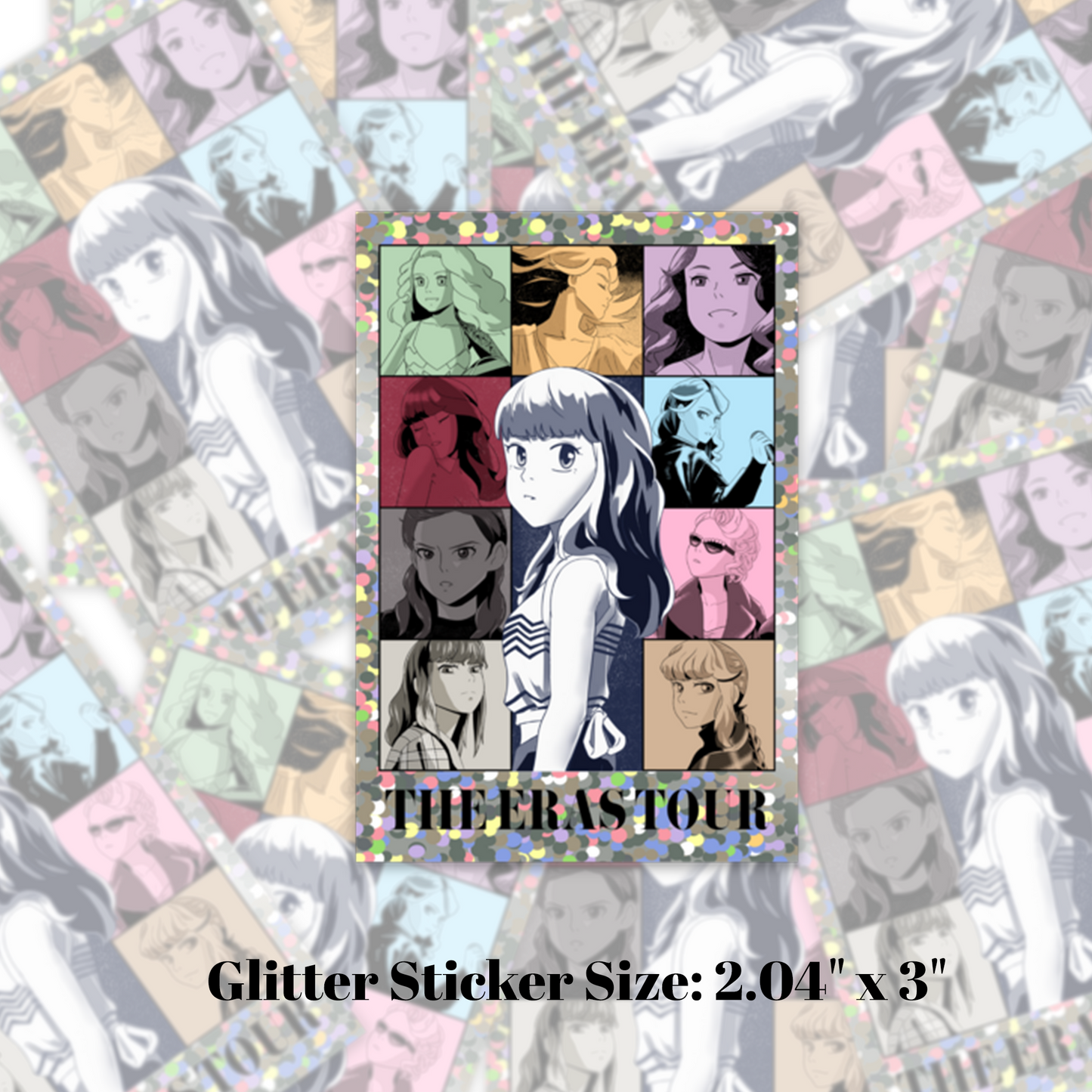 Taylor X Ghibli Eras Poster Glitter Vinyl Sticker