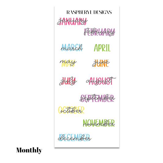 Monthly Sticker - Bullet Journal - Colorway
