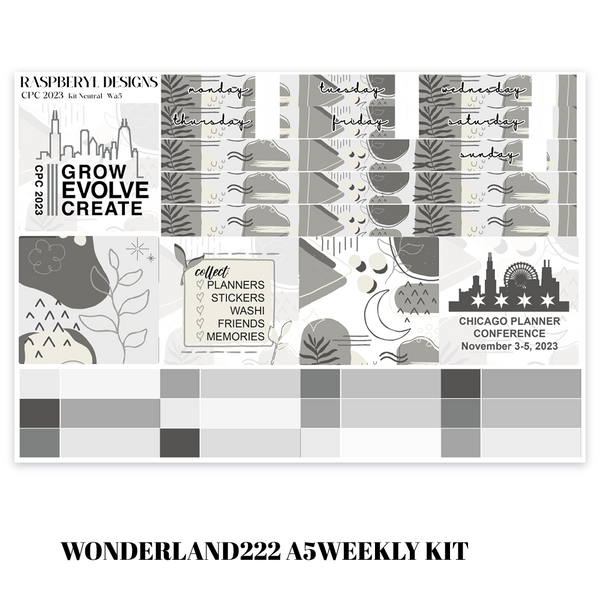 Wonderland222 A5 Weekly - CPC2023 - Neutral Kit