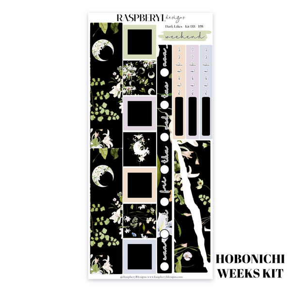 Hobonichi Weeks Weekly - Dark Lilies Blackout Kit 133