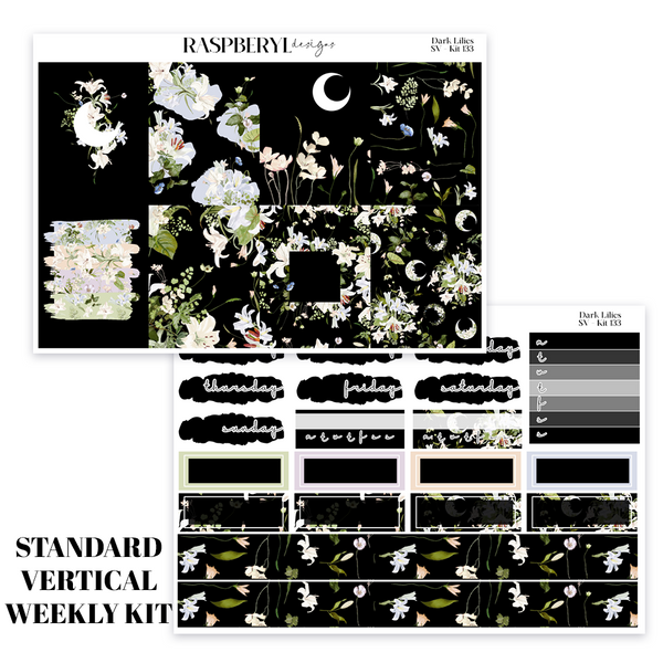 Standard Vertical Weekly - Dark Lilies Blackout Kit 133