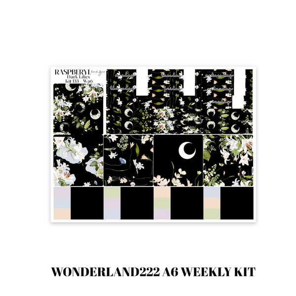 Wonderland222 A6 Weekly - Dark Lilies Blackout Kit 133